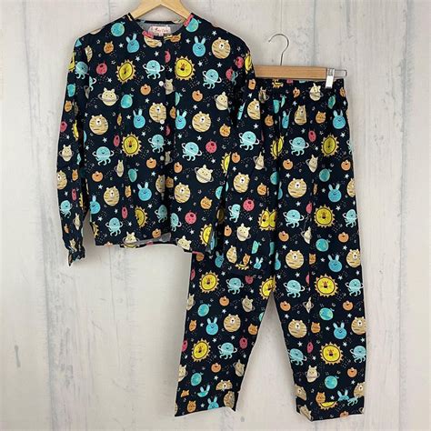 Pajama Set-Night Suit for Girls - Farrow Sleeves - Solar System – Joeykare