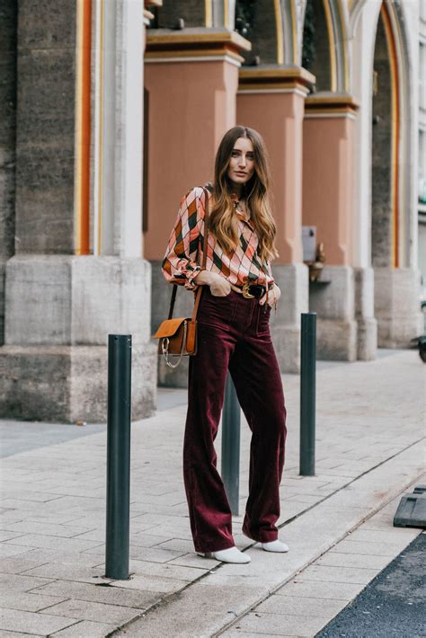 Corduroy Comeback | Lisa Fiege | Burgundy pants outfit, Velvet pants ...