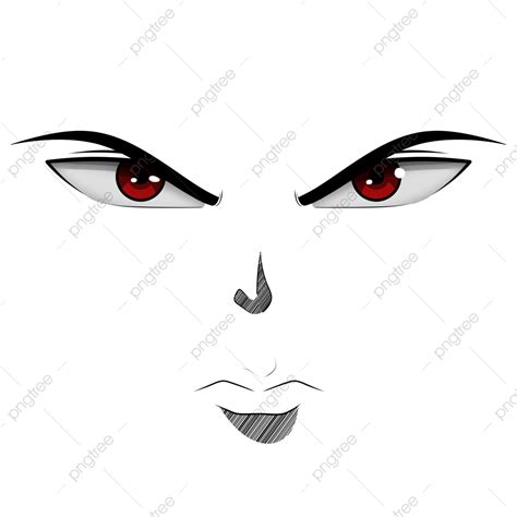 Angry Expression PNG Picture, Anime Character Face Red Eyes Angry ...