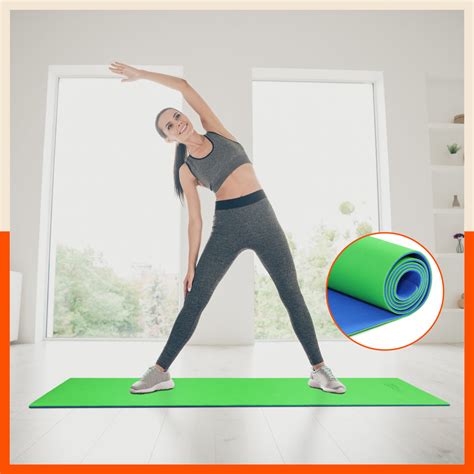 Moksh Premium Yoga Mat | Ink Blue & Lime Green (Size: 24” x 72” Thickn ...