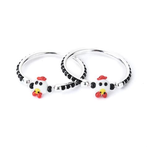 DHRUVS COLLECTION 925 Pure Silver Fancy Nazariya Kada for Baby Boys ...