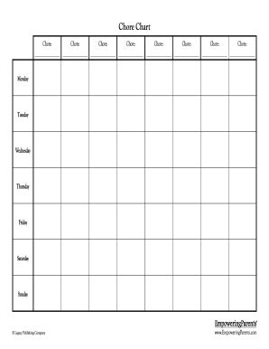 Parenting Teens Weekly Chore Chart Form - Fill Online, Printable ...
