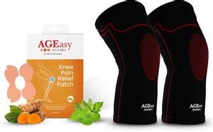 AGEasy Comfort Knee Cap + Pain Relief Patches (Pack of 5) Knee and Back ...