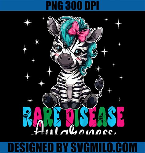 Kids Rare Disease Awareness PNG, Cute Zebra Ribbon PNG