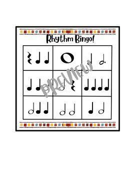 Rhythm Pattern Music Bingo Game- Includes Rhythm Patterns in 3/4 and 4/ ...
