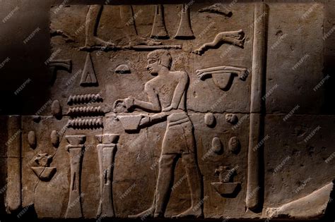 Premium Photo | Closeup of an ancient Egyptian carvings on an old stone