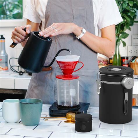 Buy Miscedence Coffee canister set for ground coffee with Date Tracker ...