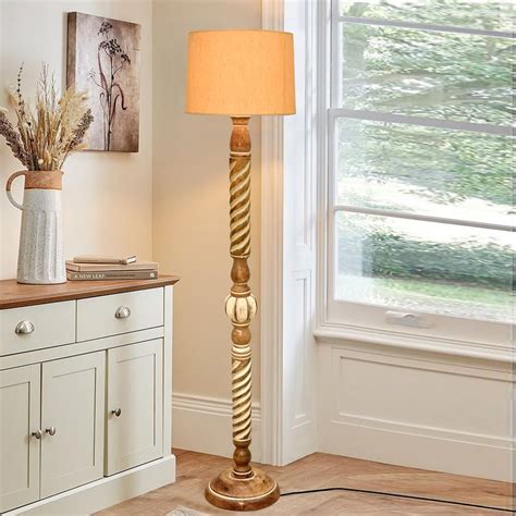 Buy HOMESAKE Wooden Floor Lamp from Homesake at just INR 7400.0