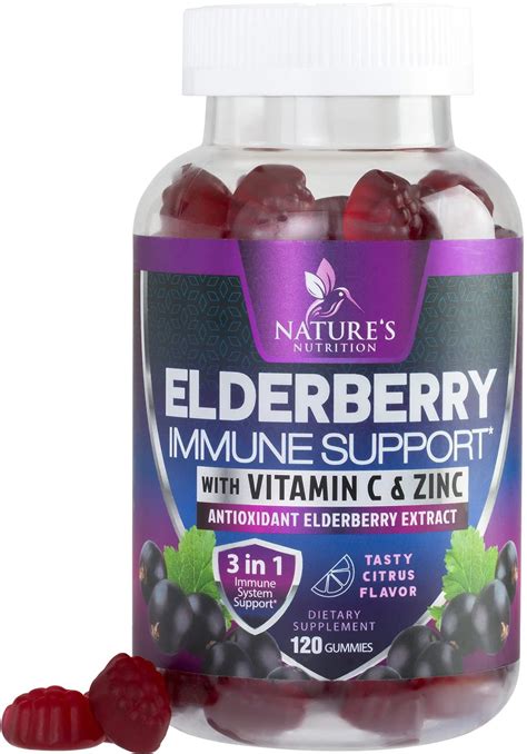 Immune Support Gummies - Powerful Elderberry, Zinc & Vitamin C Gummy ...