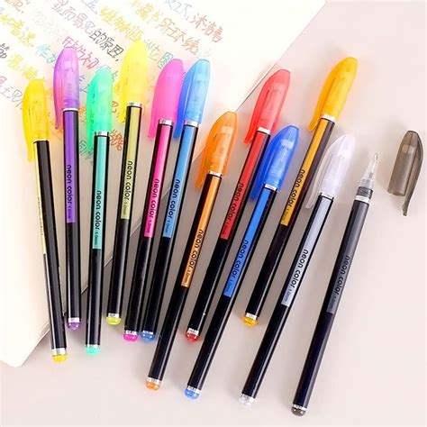 Neon Color Highlighter Gel Pen Pack of 18 – Vibrant Gel Pens for School ...