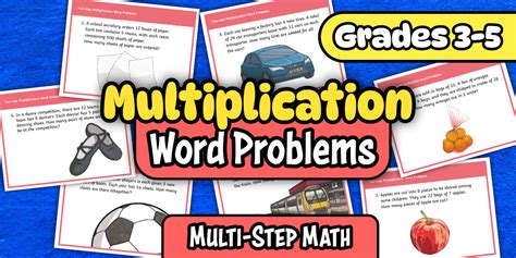 Two-Step Word Problem Multiplication Challenge Cards for 3rd-5th Gr