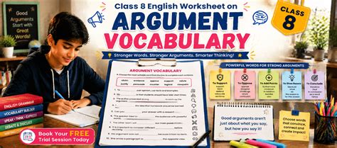 Argument Vocabulary Worksheet for Class 8 [Free PDF]