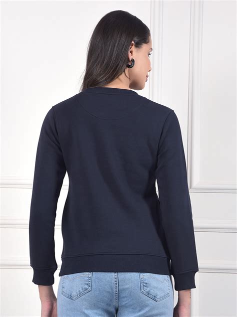 MISS FOREVER NAVY BLUE PRINTED SWEATSHIRT – Cobbitalyofficial