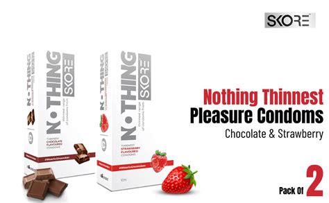 Buy Skore Nothing Thinnest Pleasure Condoms | Flavored Chocolate ...