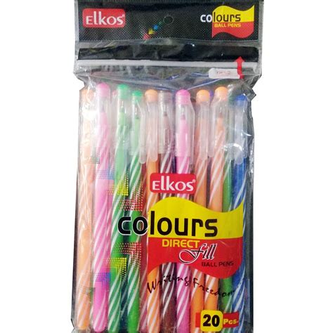 Elkos Ball Pens Colour Ball Pen (Blue), Pack of 3 (20 pens in each ...