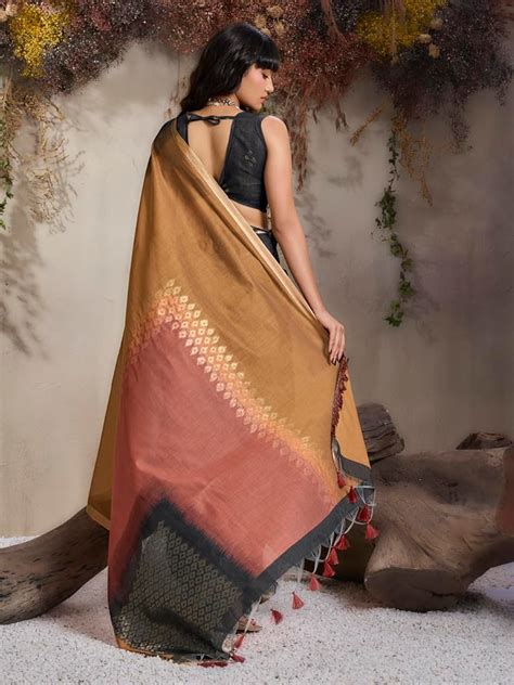 Rust Pure Soft Scarlet Cotton Handloom Viscose Cotton Saree – Anant Exports
