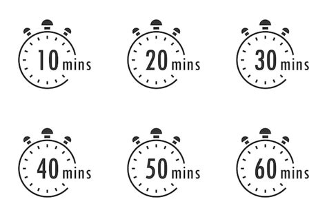 Premium Vector | Set of timer stopwatch icons countdown 102030405060 ...