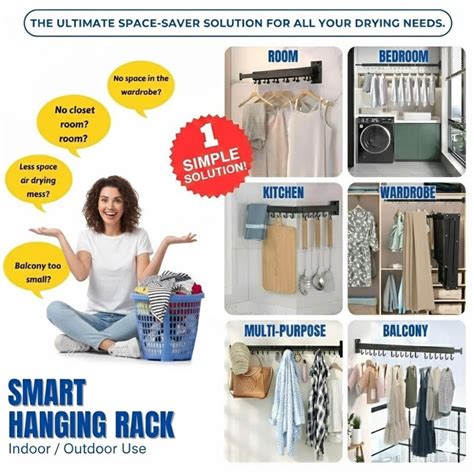 Cloth Drying Stand Wall Mounted-Foldable & Collapsible Drying Clothes ...