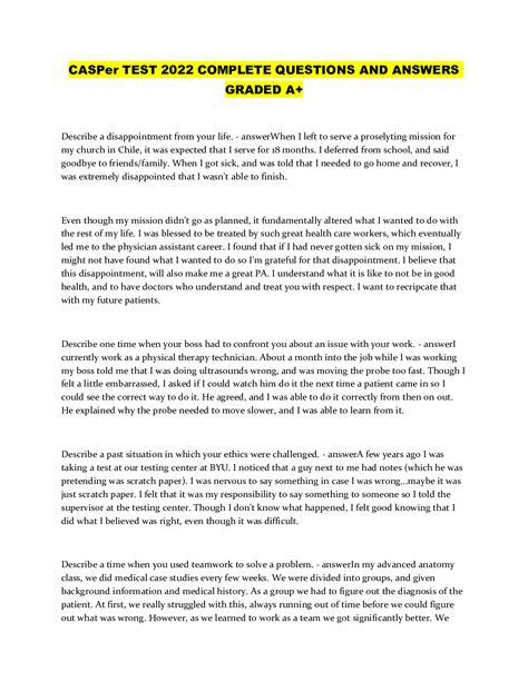 Image result for Casper Test Examples