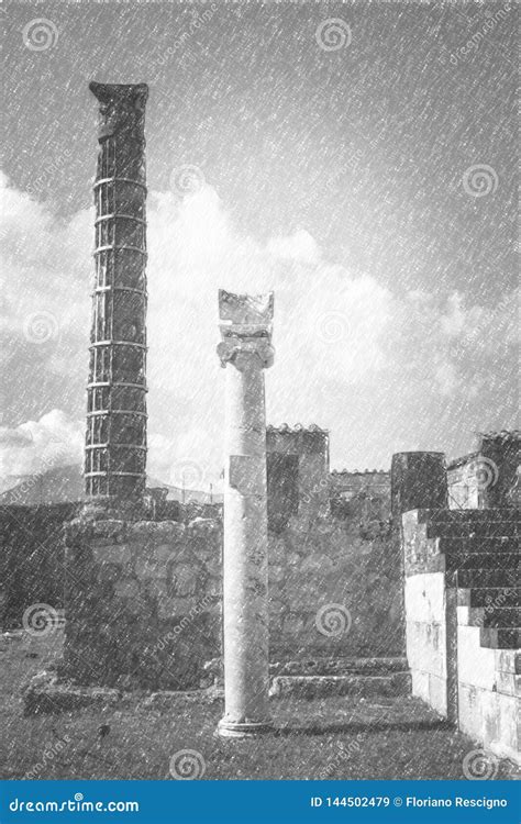 Pencil Drawing of Pompeii, Ancient Roman Statue of Apollo Stock ...