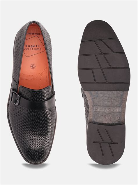 bugatti Laziano Revo Comfort Black Premium Leather Slip-Ons Formal ...