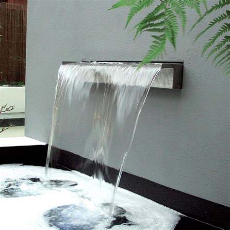 瀑布水景出水设计鱼池装饰造景设计不锈钢瀑布出水口多种规格可选