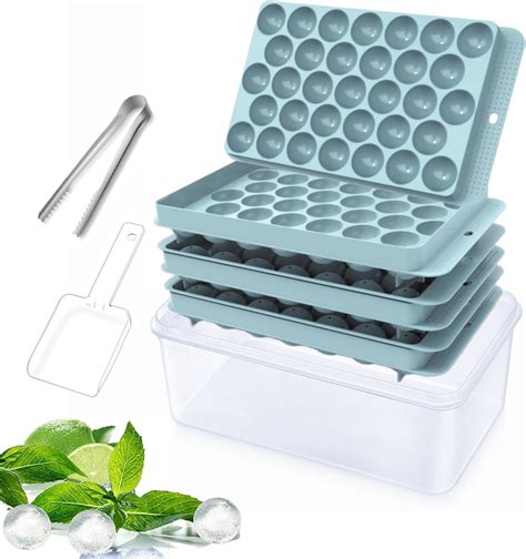 Amazon.com: ROVFLUX Round Ice Cube Tray Set - Sphere Ice Mold Ice Tray ...