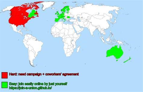 Map: Ease of joining a union by location : r/antiwork