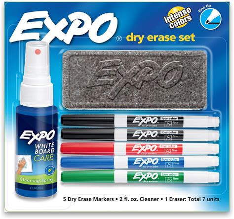 Expo Dry Erase Whiteboard Marker Fine Tip Starter Set (Pack of 6 ...