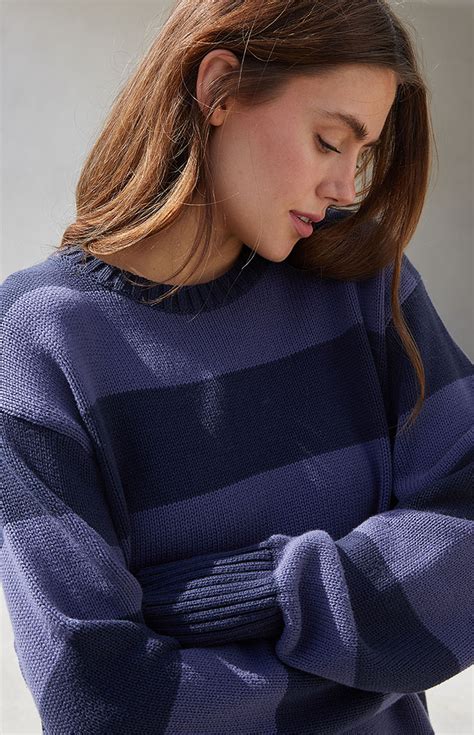 John Galt Blue & Navy Striped Brianna Sweater | Pacsun