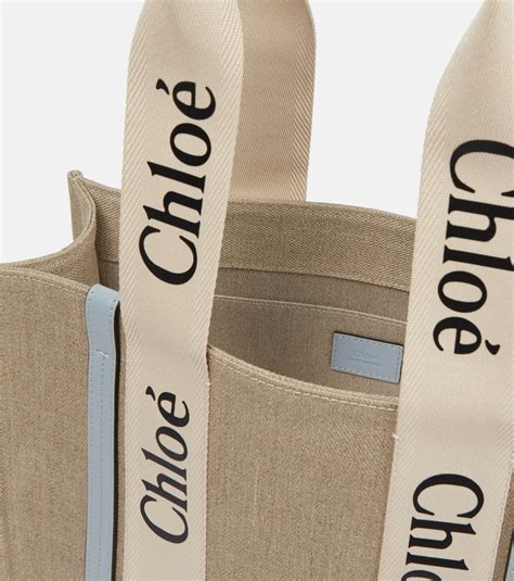 Chloe - Woody Medium canvas tote bag Chloe