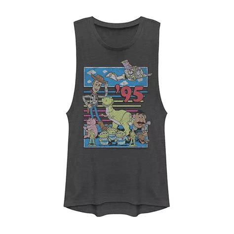 Juniors' Disney / Pixar Toy Story 95 Retro Distressed Colorful Muscle ...