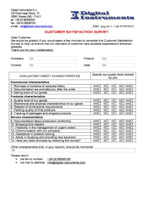 customer satisfaction survey template word Forms - Fillable & Printable ...