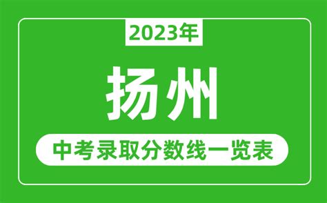 2022年扬州市中考录取分数线（2022年市直、广陵区、刊江区、宝应县普通高中）