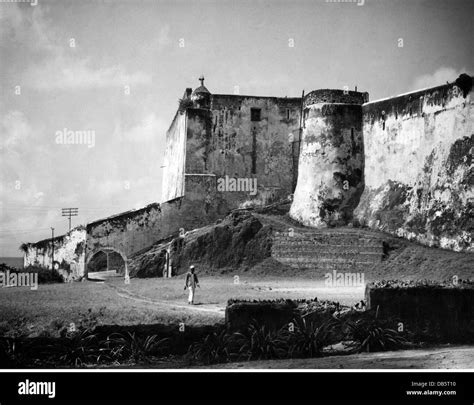 geography / travel, Kenya, Mombasa, castles, Fort Jesus, built in 1593, exterior view, 1950s ...