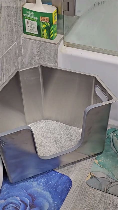 Bti Fungus Gnats Stainless Steel Corner Cat Litter Box - High Sided One ...