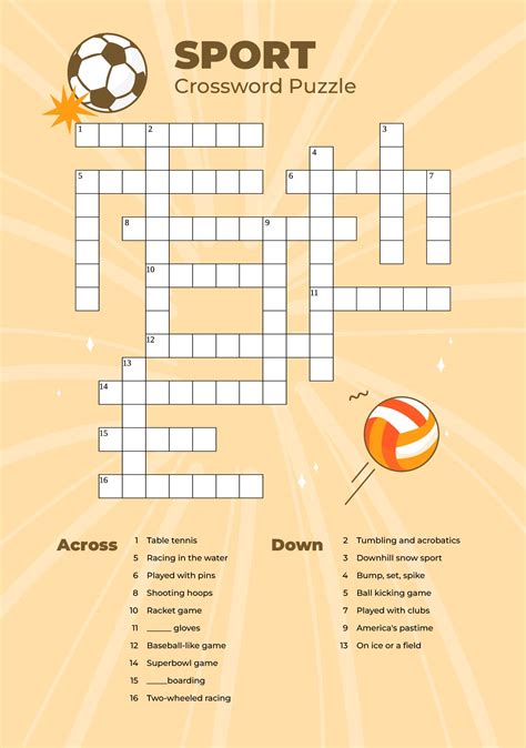 Sports Crossword Puzzle Printable at Nicole Hoover blog