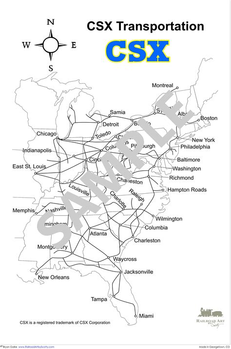 CSX Railroad Route Map | Etsy