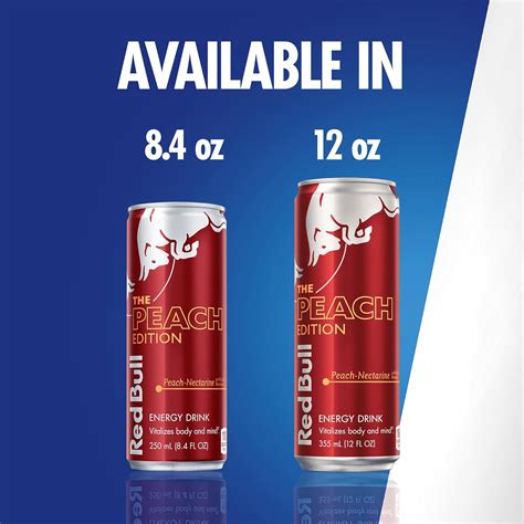 Red Bull Peach Edition Energy Drink, Peach Nectarine, with 114mg ...