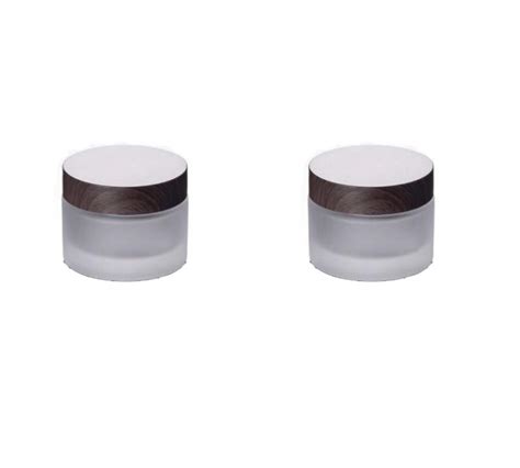 Buy Frosted Glass Bottle Cream Jars Empty Refill Cosmetic Sample ...