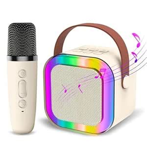 CRAVEON Karaoke Machine Portable Bluetooth Speaker with Wireless Mics ...