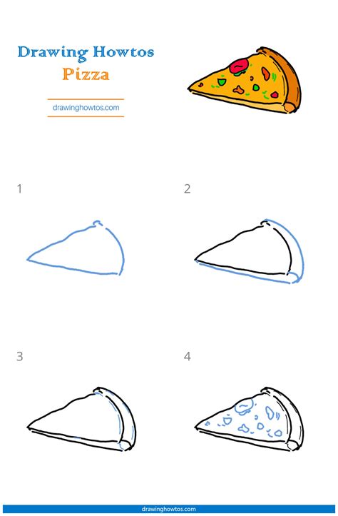 How to Draw a Piece of Pizza - Step by Step Easy Drawing Guides ...