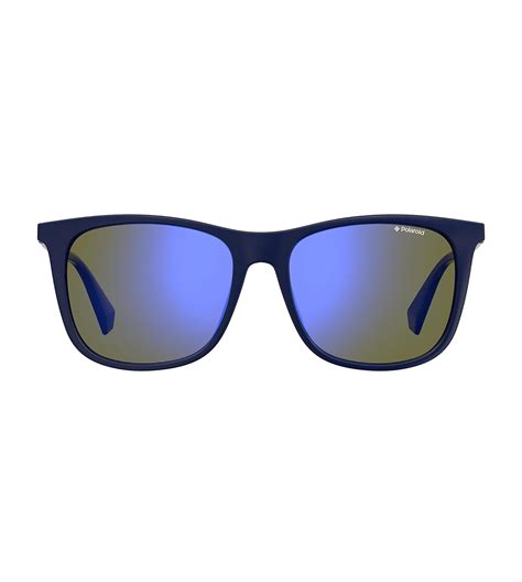 Polaroid Unisex Blue Polarized Square Sunglasses