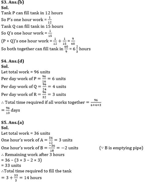 Time & Work and Pipe & Cistern Basic Quantitative Aptitude Quiz for All ...
