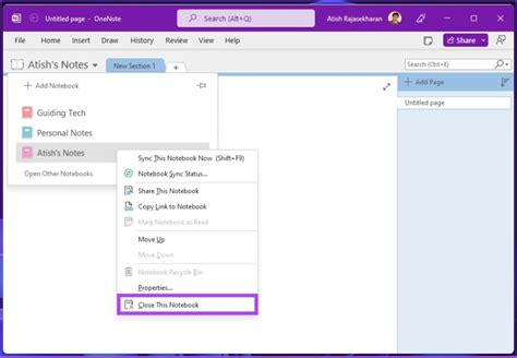 Image result for OneNote How to Delete a Section Windows 10