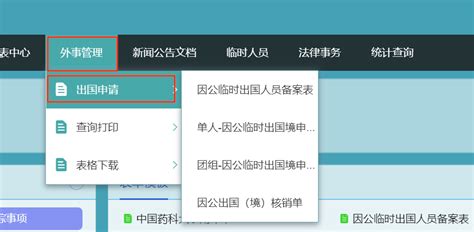 因公出国境办理程序