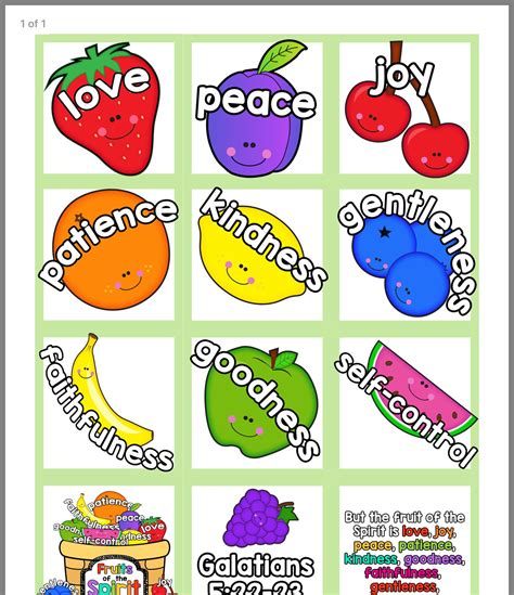 Fruits Of The Spirit Children's Bible Lesson at Crystal Frasher blog