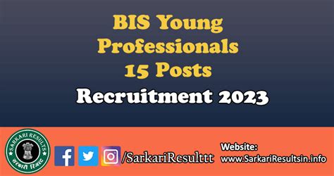 BIS Young Professionals Recruitment 2023 Apply For 15 Posts