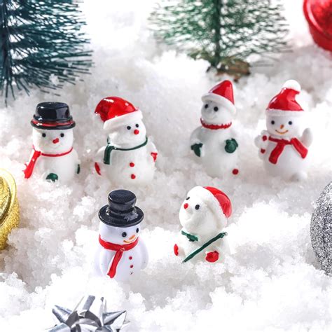 Amazon.com: Soaoo 80 Pcs Christmas Mini Resin Snowman Figurines ...