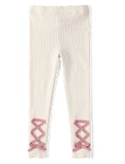 Girls Lace Up High Rise Sweater Leggings - On Pointe - WHITE | Gymboree